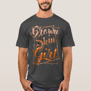 Camiseta Chica de la piel marrón Melanin negro Reina de la 