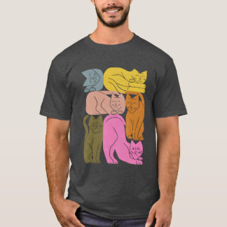 Camiseta Chica De La Pila De Gatos