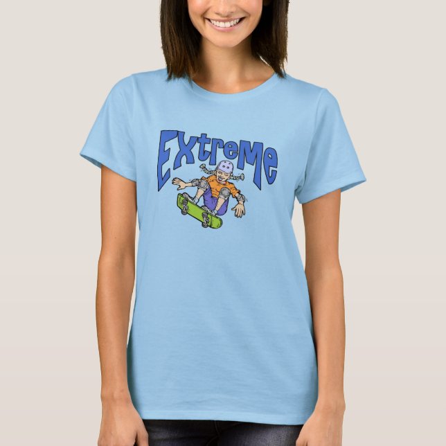 Camiseta Chica de la placa de patines extremos (Anverso)