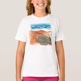 Camiseta Chica de la playa de Tortuga Marina, muy divertida