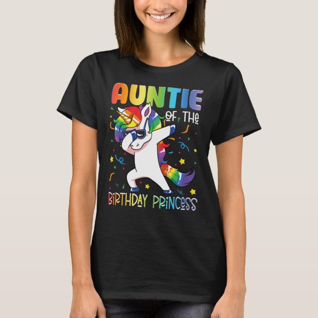 Camiseta Chica de la princesa de cumpleaños Dabbing Uni (Anverso)