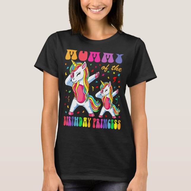 Camiseta Chica de la princesa de cumpleaños Dabbing Unicor (Anverso)