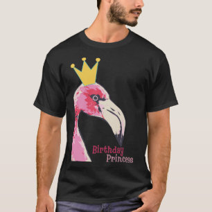 Camiseta Chica de la Princesa de Cumpleaños Flamingo Cute M