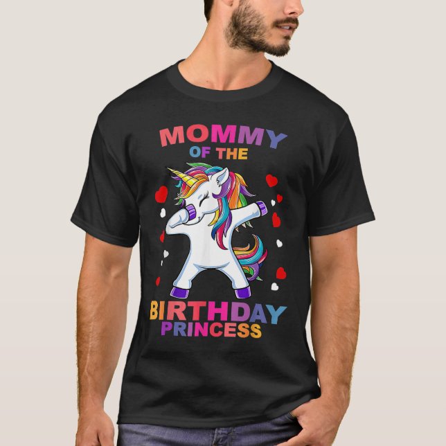 Camiseta Chica de la princesa de cumpleaños Unicorn (Anverso)