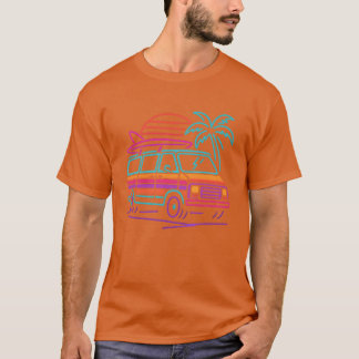 Camiseta Chica de la puesta del sol de la furgoneta de surf