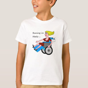 Camiseta Chica de la silla de ruedas en talones