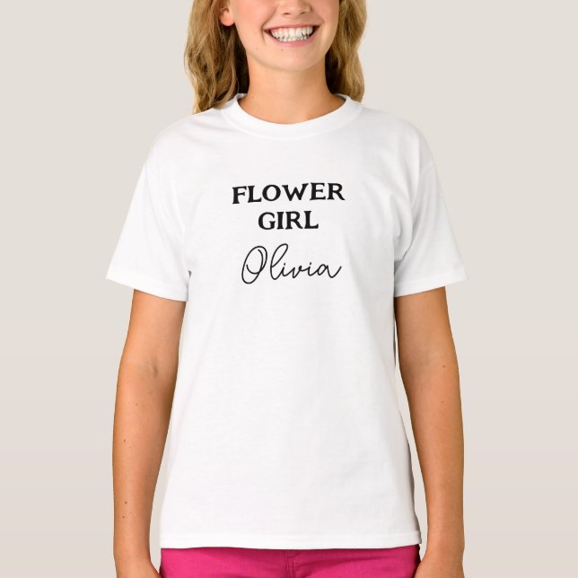 Camiseta Chica de las Flores Personalizado Blanco (Anverso)