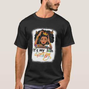 Camiseta chica de las mujeres de Melanin negro de 10 años e