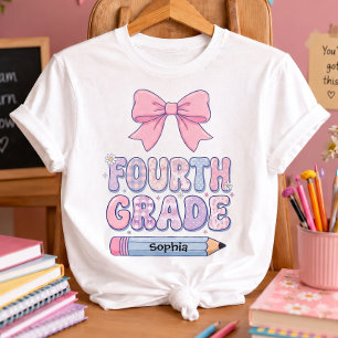 Camiseta Chica de lazo coqueta de cuarto grado con nombre p
