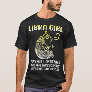 Camiseta Chica de Libra sabe más, dice que piense más en el