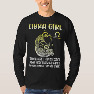 Camiseta Chica de Libra sabe más, dice que piense más en el
