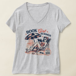 Camiseta Chica de Libro de Verano Retro Playa Lectura