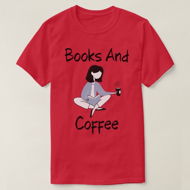 Camiseta Chica de Libros y Café (Diseño del anverso)