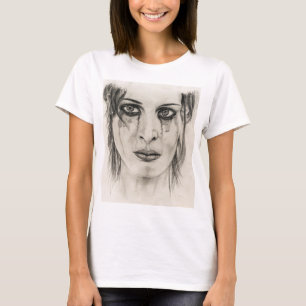 Camiseta Chica de llanto - Dibujo en lápiz
