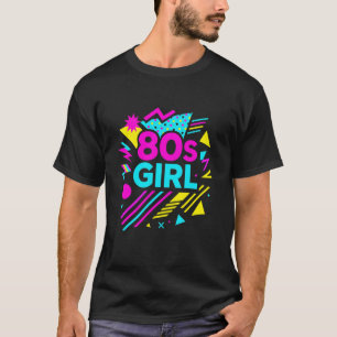 Camiseta Chica de los 80 Gráfico Retro Con Diseño Abstracto