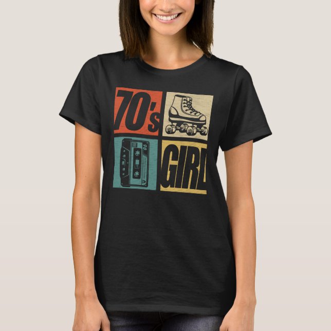 Camiseta chica de los años 70 70 Moda 70 Fiesta temática 70 (Anverso)