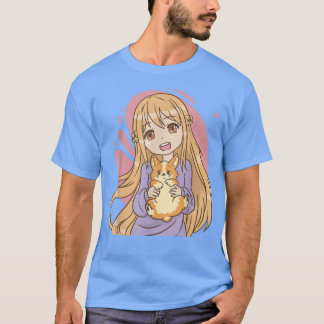 Camiseta Chica de manga con cerdo de cómico de Guinea en ma