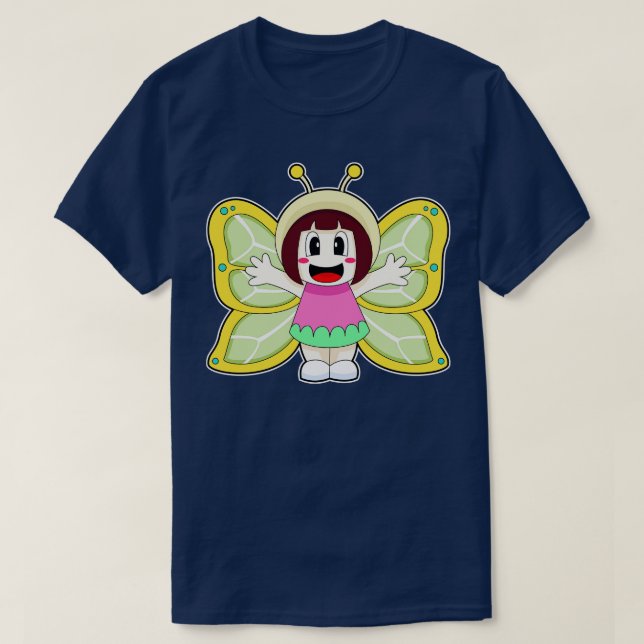 Camiseta Chica de mariposa (Diseño del anverso)