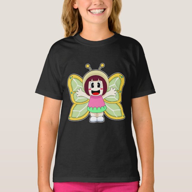 Camiseta Chica de mariposa (Anverso)