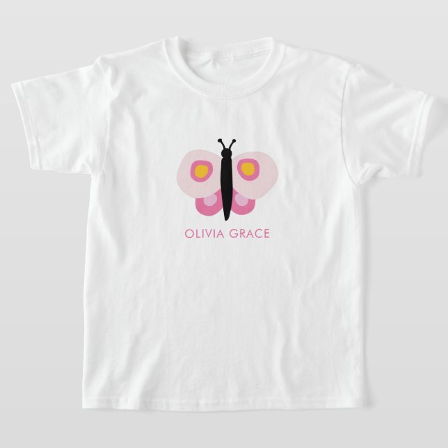 Camiseta Chica de mariposa rosa personalizado (Distribución)