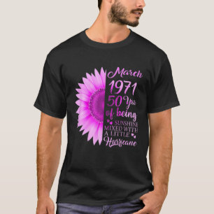 Camiseta Chica De Marzo De 1971 A 50 Años De Edad Regalo De