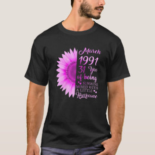 Camiseta Chica De Marzo De 1991 A Regalo De Cumpleaños De 3