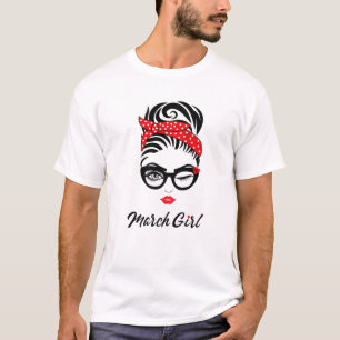 Camiseta Chica de marzo Wink Oye Woman Face Winks Eyes Lady