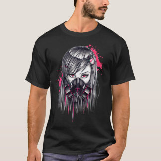 Camiseta Chica de máscara de gas neón
