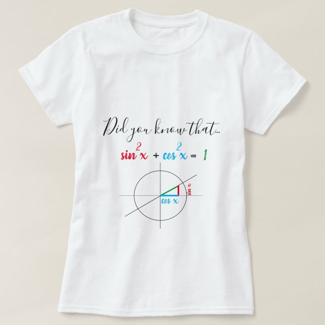 Camiseta Chica de matemáticas de identidad sine y coine (Diseño del anverso)