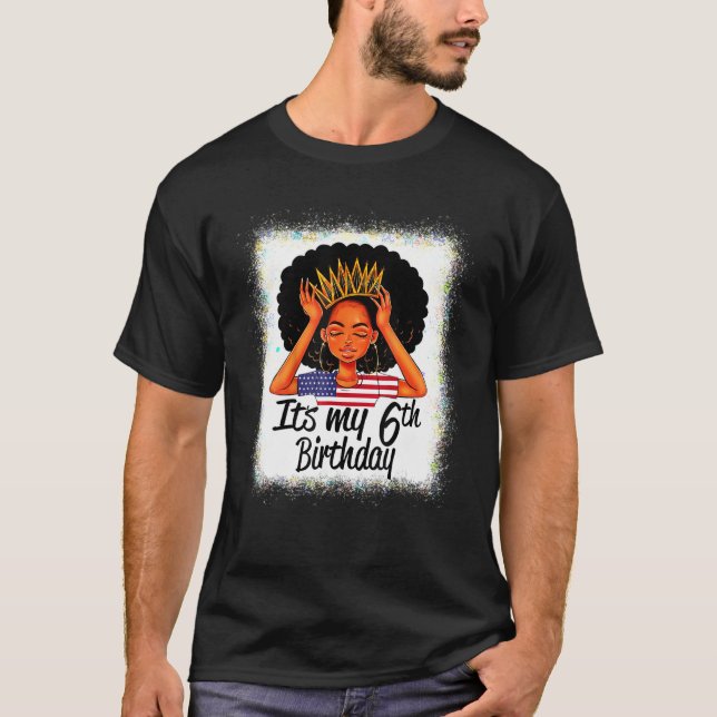 Camiseta chica de Melanina Negra de 6 años es mi 6º B (Anverso)