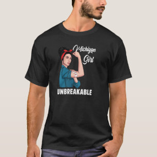 Camiseta Chica de Michigan Mapa del Estado Irrompible Bande