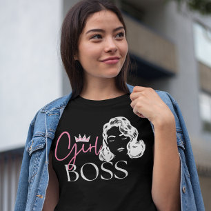 Camiseta Chica de Moda oscura citó tipografía femenina fuer