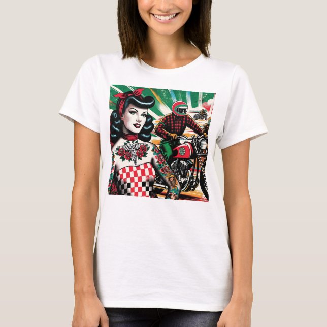 Camiseta Chica de Motocicleta (Anverso)