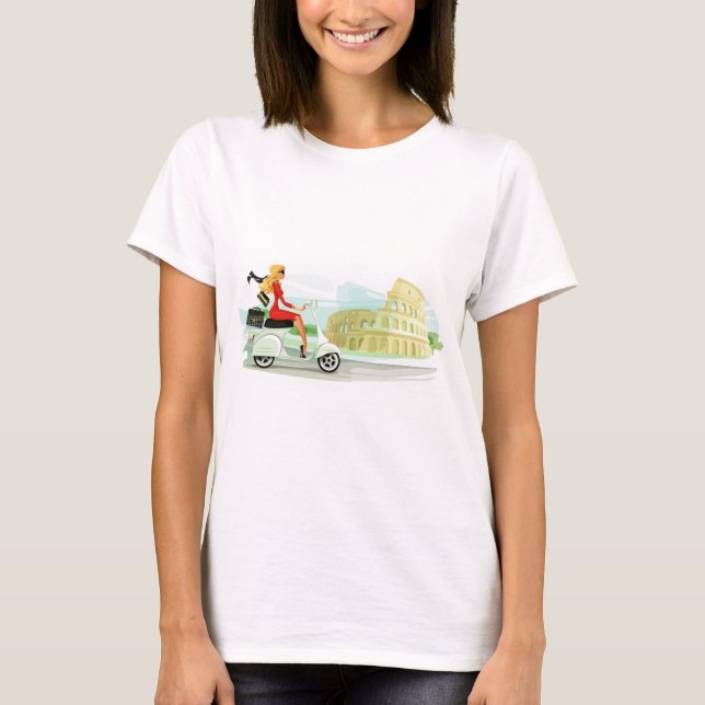 Camiseta Chica de Motorino en Roma (Anverso)