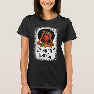 Camiseta chica de mujeres de Melanin negro de 14 años es mi