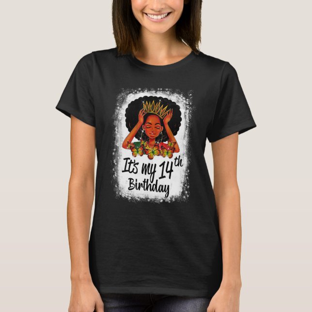 Camiseta chica de mujeres de Melanin negro de 14 años es mi (Anverso)