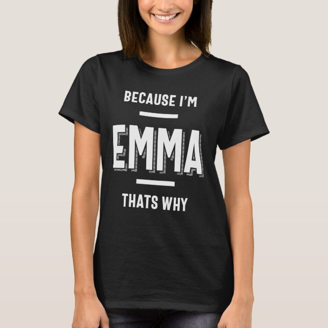 Camiseta Chica de mujeres personalizadas con nombre de Emma (Anverso)
