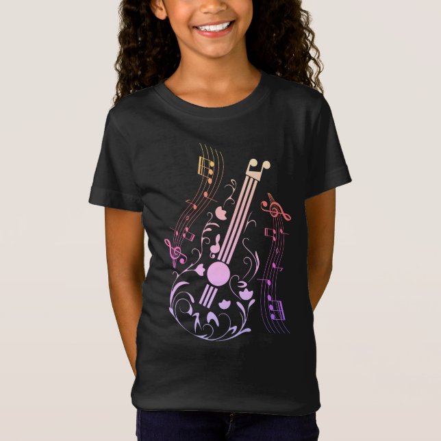 Camiseta Chica de música guitarrista (Anverso)