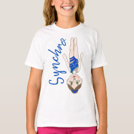 Camiseta Chica de nadador sincronizado azul de natación sin