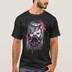 Camiseta Chica de neón de la careta antigás