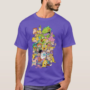 Camiseta Chica de Nickelodeon 90s Character Pile Up