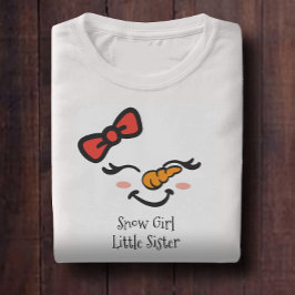 Camiseta Chica de nieve dulce hermana pequeña Cute cara de 