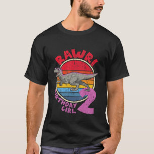 Camiseta ¡Chica De Niños El Segundo Cumpleaños Que Rawr! Ve