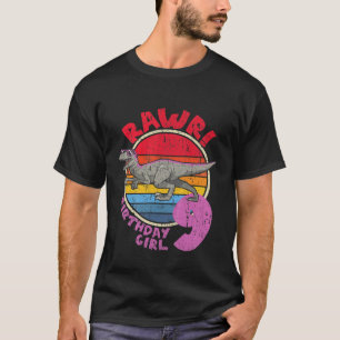 Camiseta ¡Chica De Niños, Noveno Cumpleaños Que Rawr! Veloc