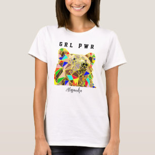 Camiseta Chica de nombres personalizado Oso de energía