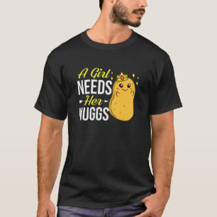 Camiseta Chica de nugget de pollo Reina de nuggs vegan