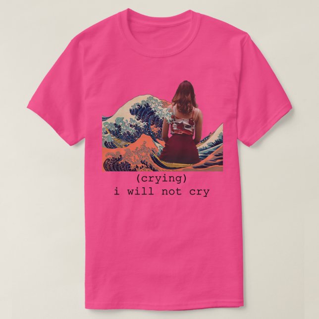 Camiseta chica de ondas llorando no voy a llorar (Diseño del anverso)