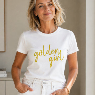 Camiseta Chica de Oro   Escritura Dorada Moderna