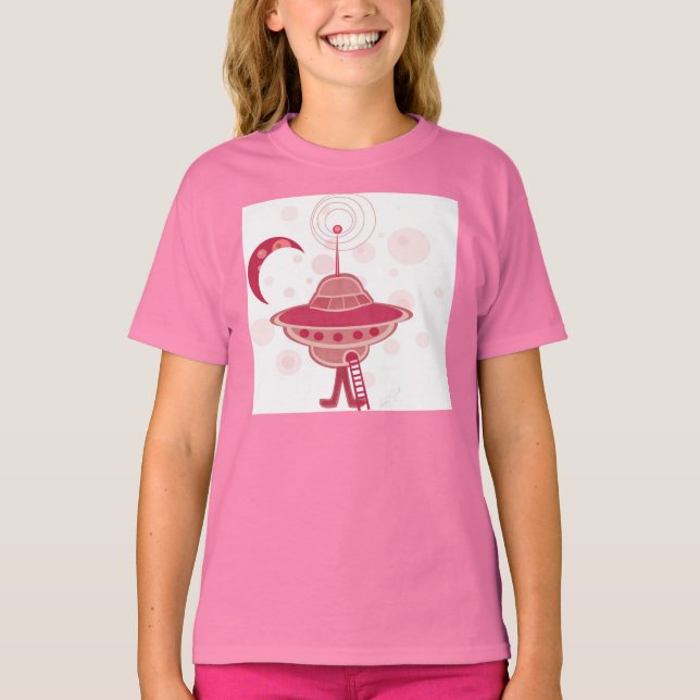 Camiseta Chica de OVNI retro (Anverso)