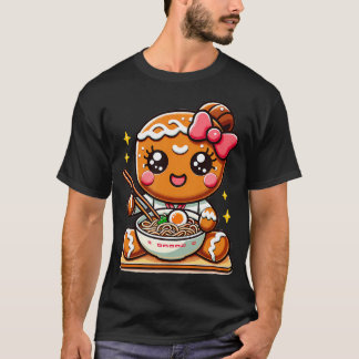 Camiseta Chica de pan de jengibre de estilo Kawaii lindo co